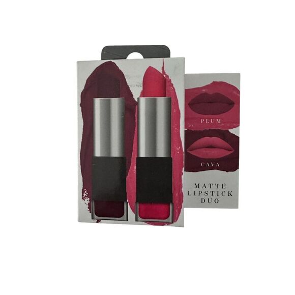 Ellen Tracy Matte Professional Lipstick Duo Shades Plum‎ & Cava - Picture 1 of 6